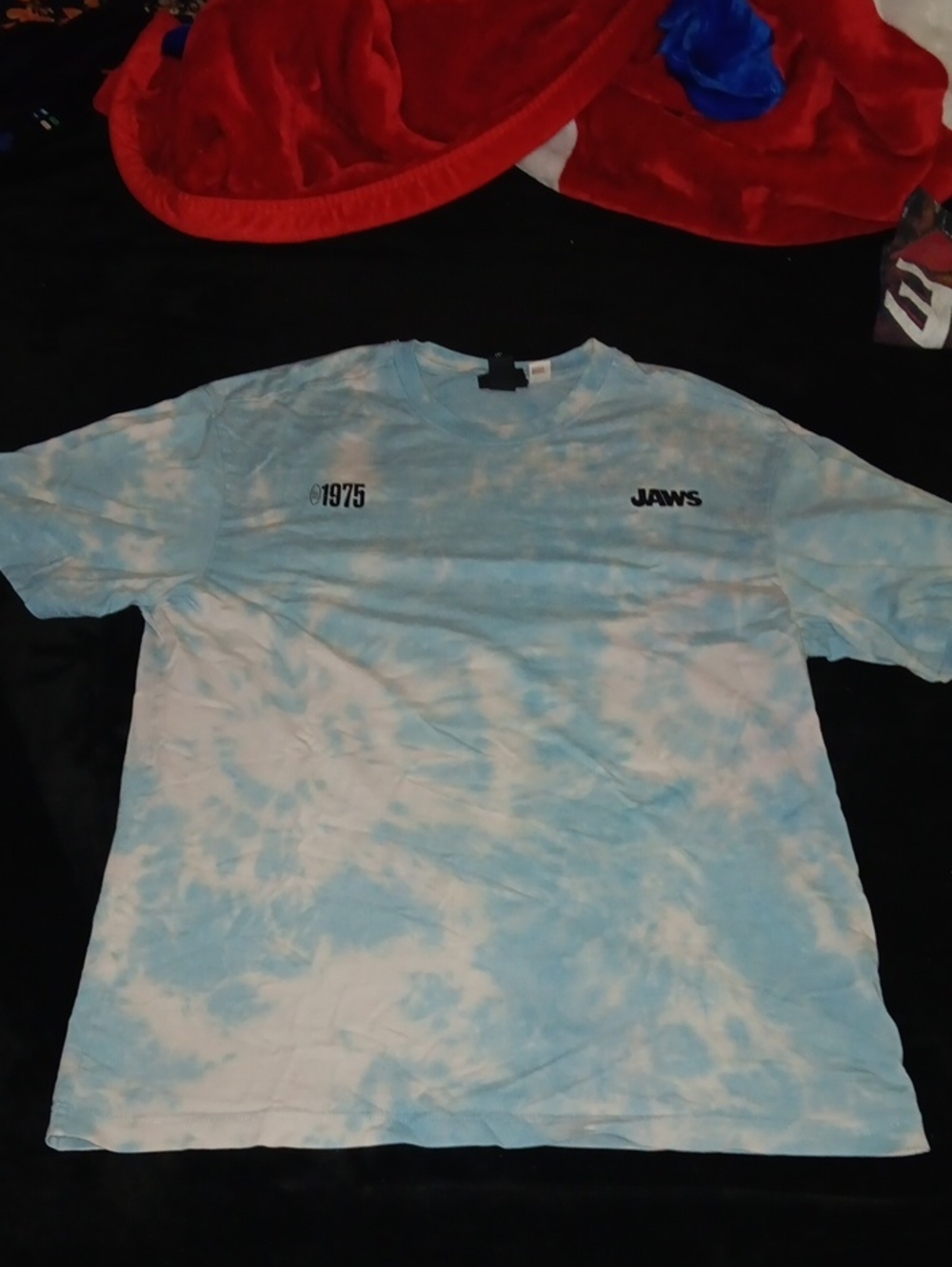 1975 Tie-Dye JAWS Oversized Short Sleeve Tee - Light Blue